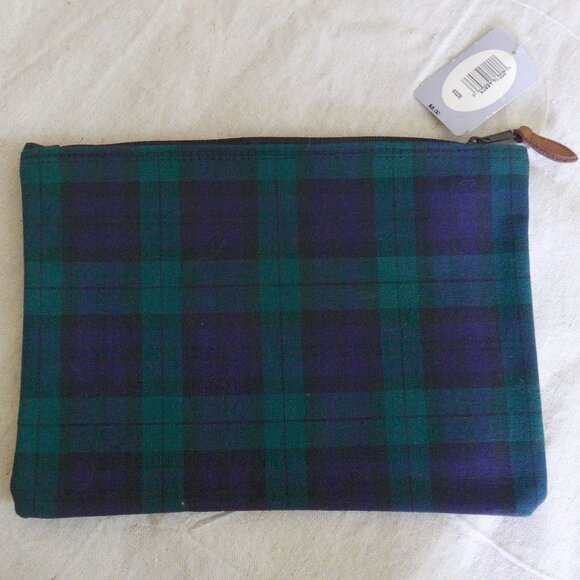 NWT Vintage Set of Two Mickey Mouse Plaid Cotton Zippered Pouch - Picture 3 of 11